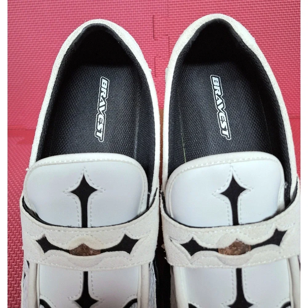 Bravest Studios White Runner Loafers Kross Kountry Slip On-Shoes US Size 10 Mens